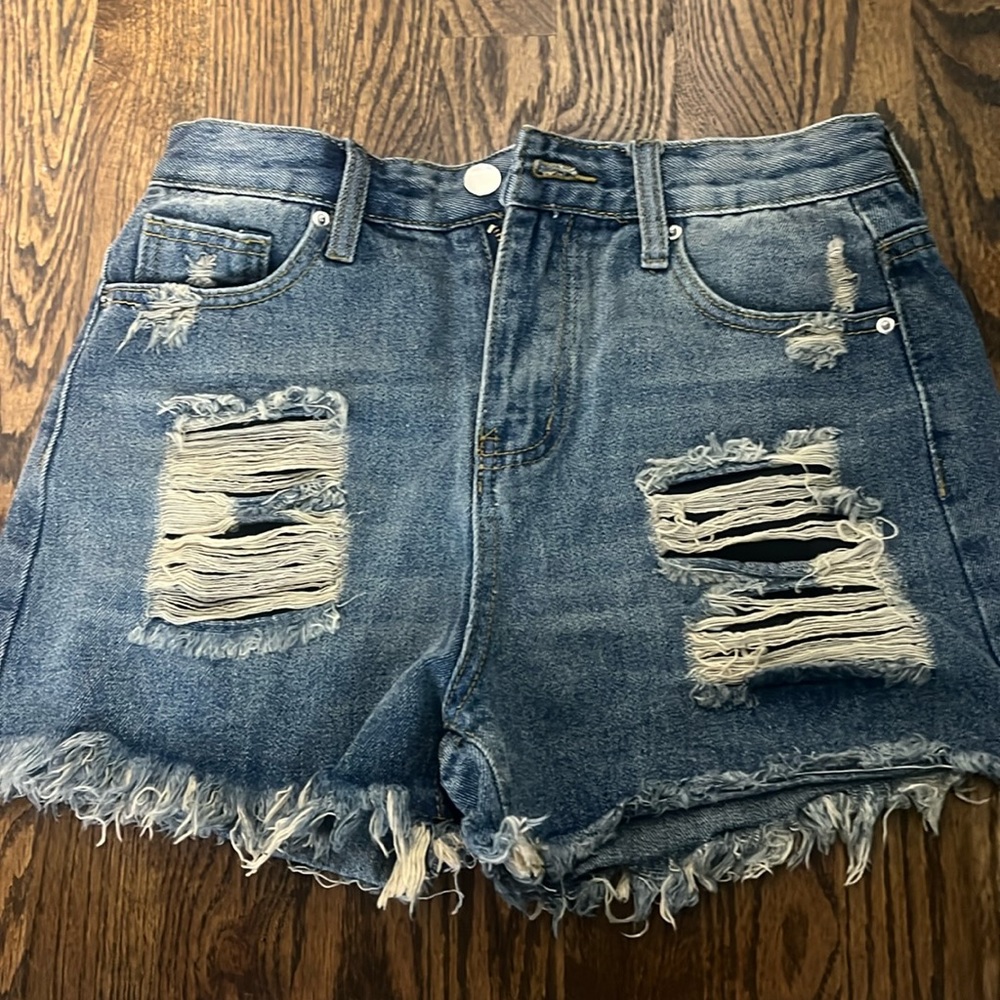 blue jean shorts
